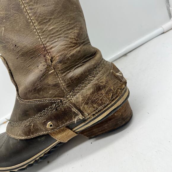 Sorel Slimpack Tall Leather Boots Womens 8 Riding Duck Snow Winter - Picture 3 of 11